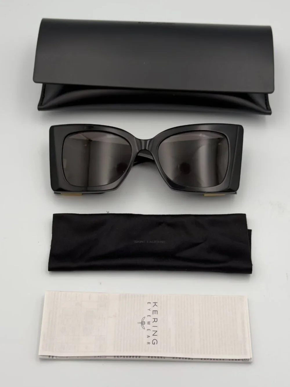 Saint Laurent SL M119 BLAZE 001 Black Gold Sunglasses 54mm YSL w/ Case
